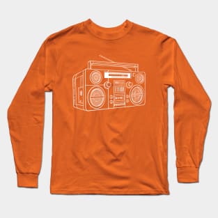 Boombox (White Lines) Analog / Music Long Sleeve T-Shirt